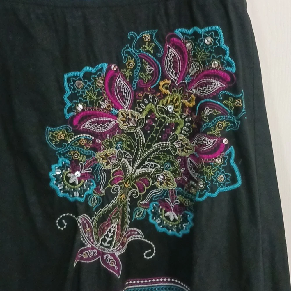 Heart Soul a line embroidered mini skirt - black - size 3
